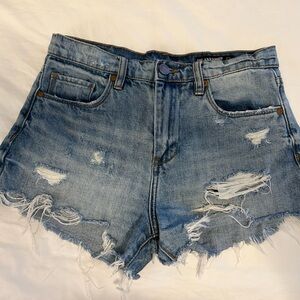 Blank NYC Blue Distressed Jean Shorts
